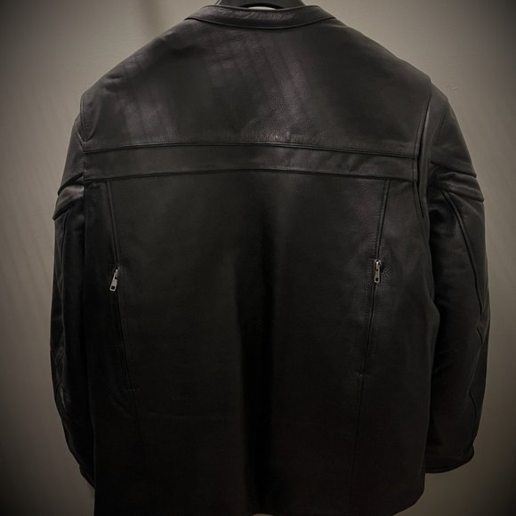 Mens Leather Sporty Scooter Crossover Jacket 3XL - Picture 2 of 3